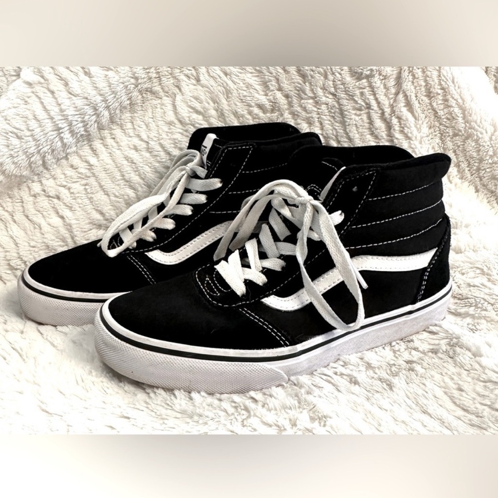 Vans Black and White High-Top Sneakers